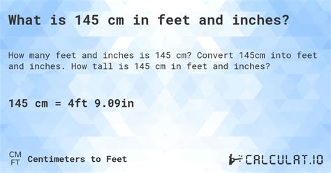 145cm in ft|Convert 145 Centimeters to Feet